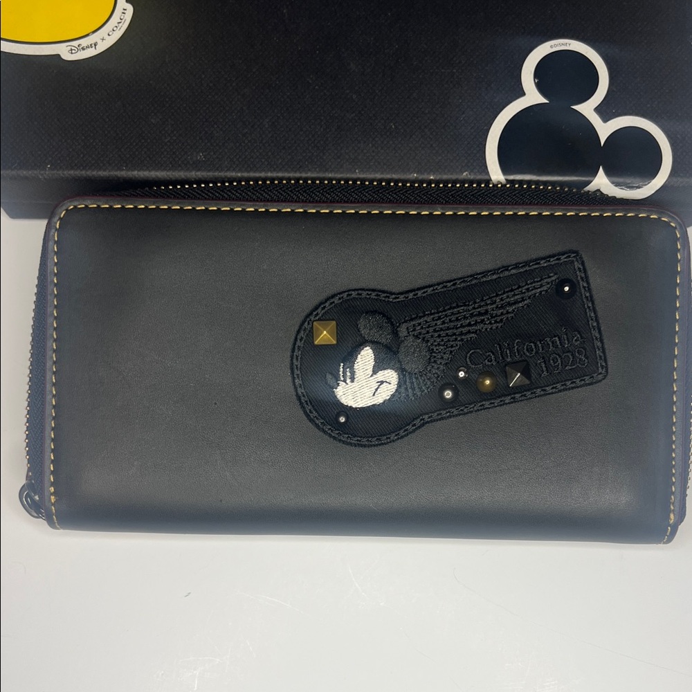 NWOT Coach x Disney Mickey Mouse Limited Edition Zip Around Wallet and Box - Picture 10 of 13
